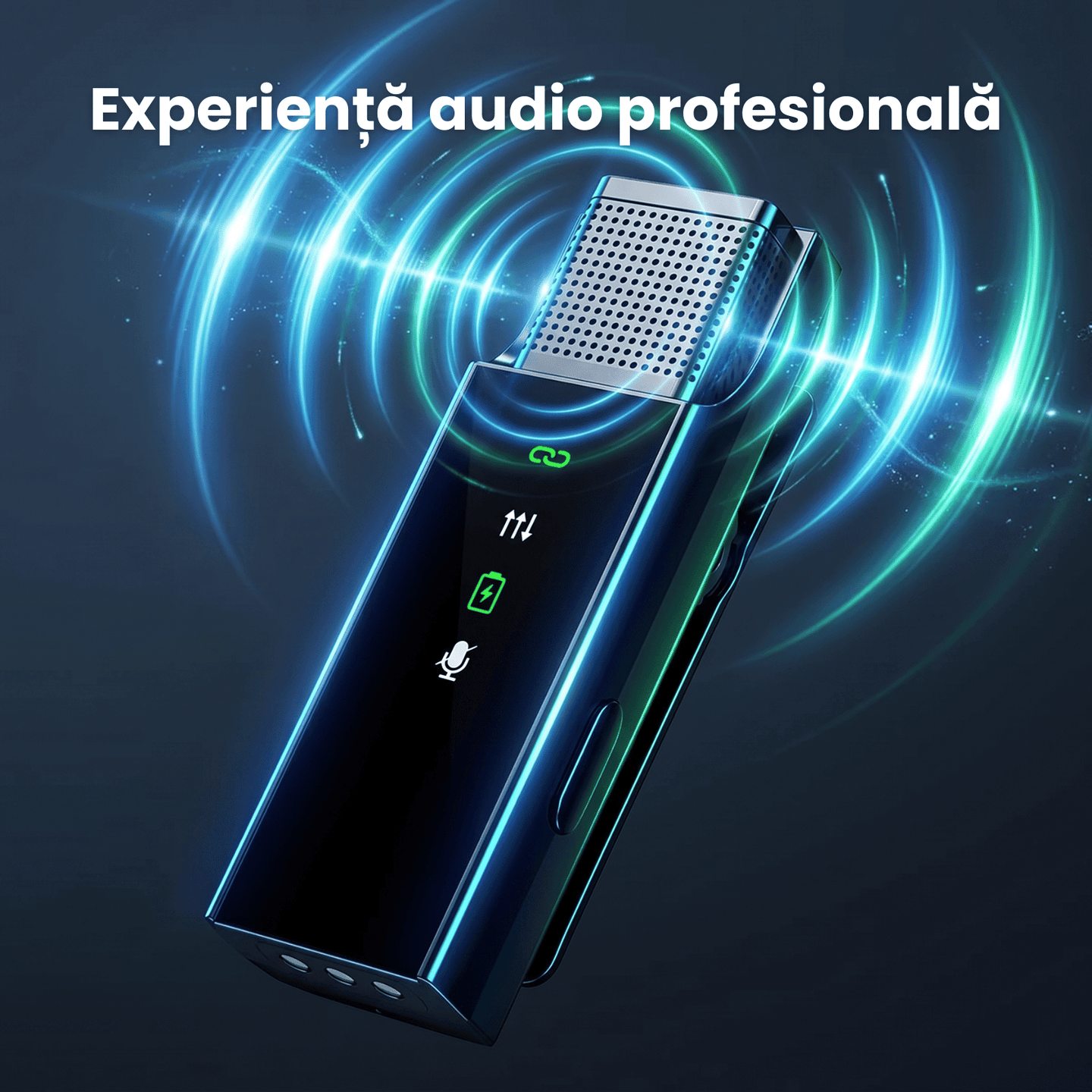 Set 2 Microfoane Lavaliera HASEPE® Wireless Cu Noise Cancellation, Microfon Lavaliera Pentru iPhone Plug And Play, Microfon Wireless Cu Afisaj LED, Microfon Lavaliera Pentru Live Streaming, Video, Pod - HASEPE
