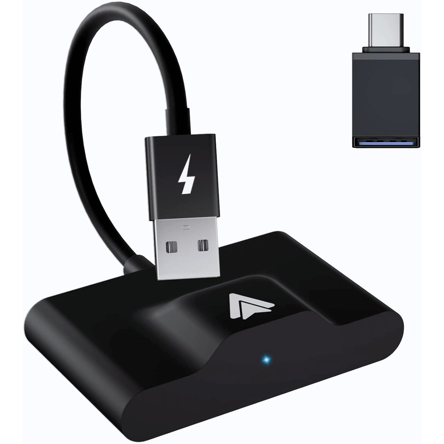 Modulator Android Auto Wireless HASEPE, USB si Type C, Plug & Play, Conectare Automata, Compatibil Android 11+, WiFi 5Ghz, Control Vocal, Compact Negru - HASEPE