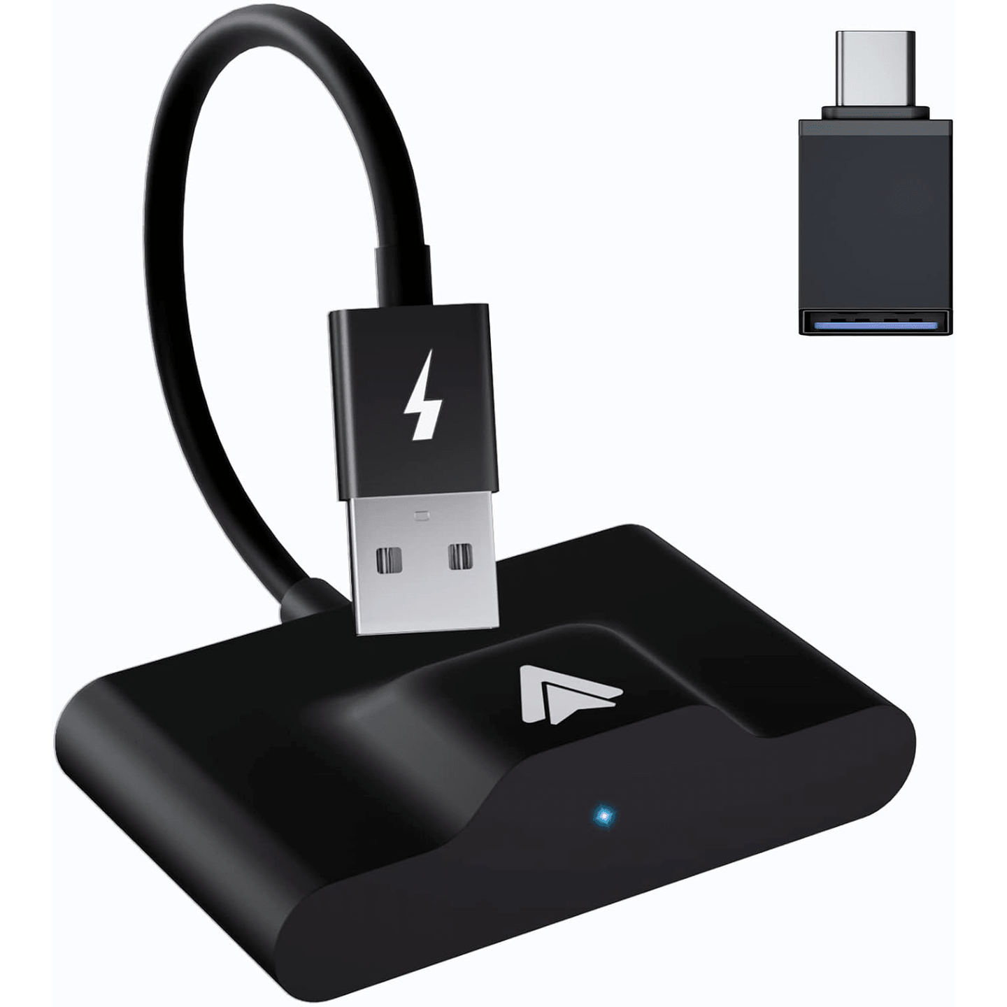 Modulator Android Auto Wireless HASEPE, USB si Type C, Plug & Play, Conectare Automata, Compatibil Android 11+, WiFi 5Ghz, Control Vocal, Compact Negru - HASEPE