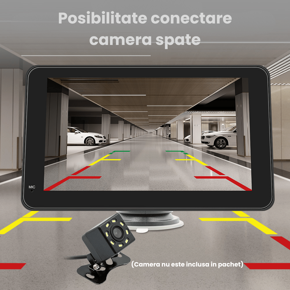 Navigatie Auto HASEPE cu Display 7 inch, CarPlay Wireless, Android Auto Wireless, Bluetooth, MirrorLink, Tableta Masina Touchscreen, Compatibil Universal, Negru - HASEPE