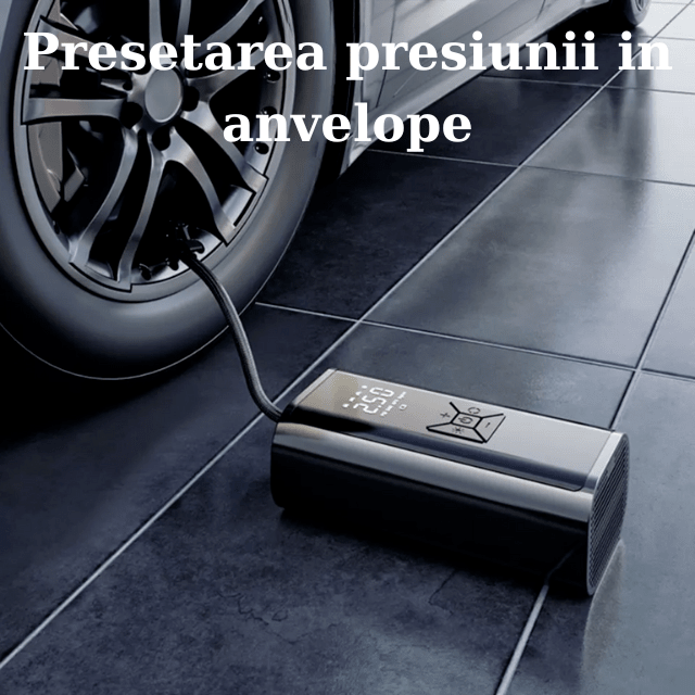 Pompa Aer Auto Electrica HASEPE, Compresor Portabil 150 PSI (10.3 bar), Afisaj Digital LCD, Lanterna LED, Baterie 4500 mAh, Reincarcare USB - C sau la Bricheta, Oprire Automata, 4 Moduri Umflare, Negru - HASEPE