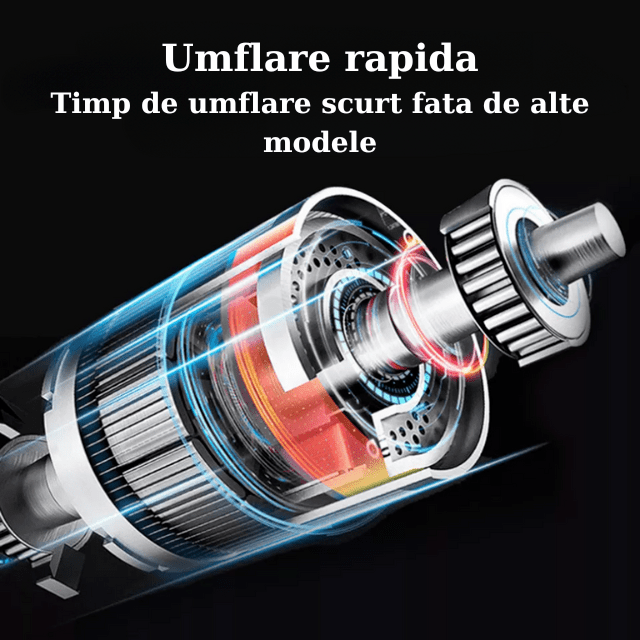 Pompa Aer Auto Electrica HASEPE, Compresor Portabil 150 PSI (10.3 bar), Afisaj Digital LCD, Lanterna LED, Baterie 4500 mAh, Reincarcare USB - C sau la Bricheta, Oprire Automata, 4 Moduri Umflare, Negru - HASEPE
