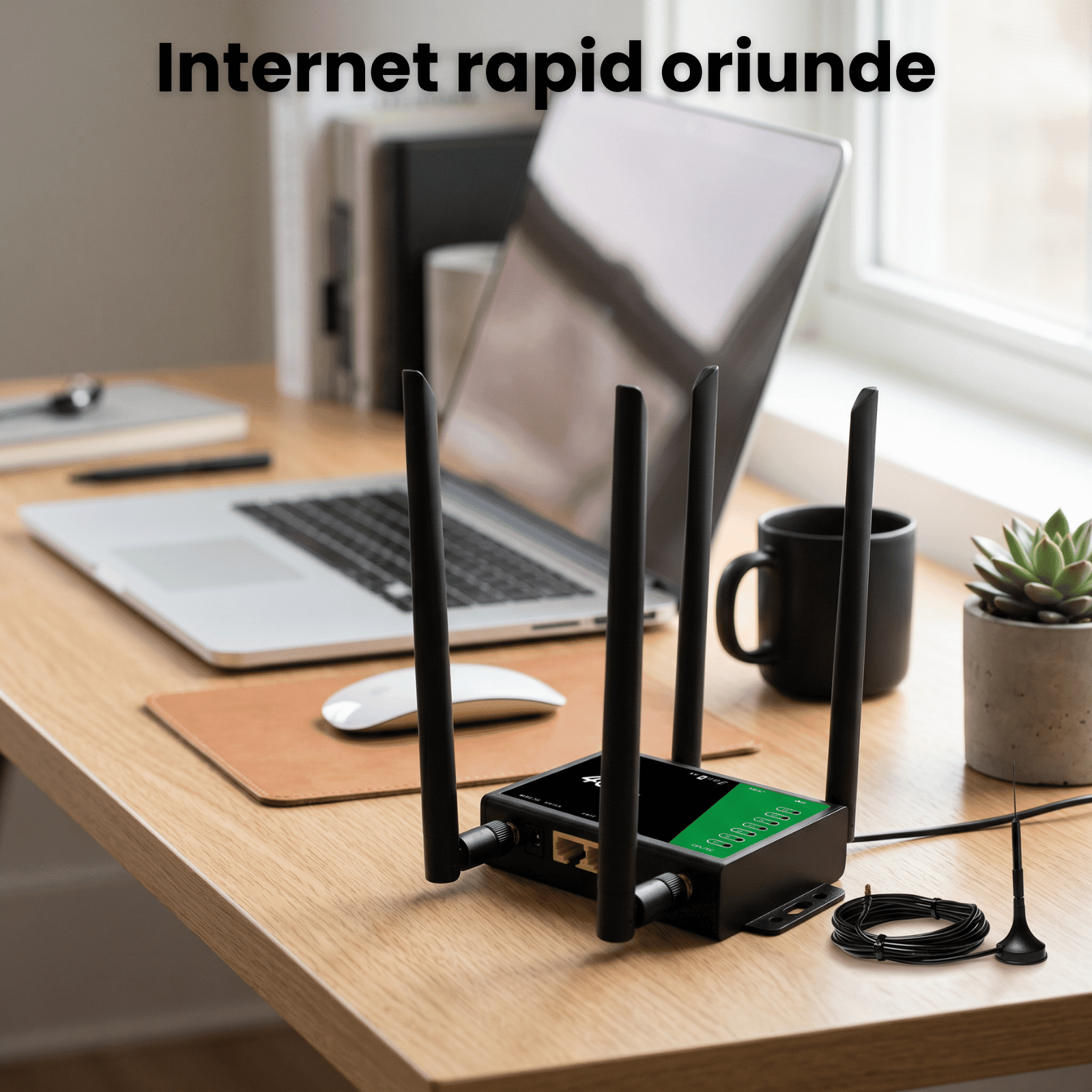 Router Wireless 4G LTE HASEPE® Exterior CPE 300Mbps, Router Wireless Cu Slot SIM, Router Wireless Cu 2 Porturi LAN, Antene Duale, Plug And Play,, Router Wireless Pentru Casa Birou Exterior - HASEPE