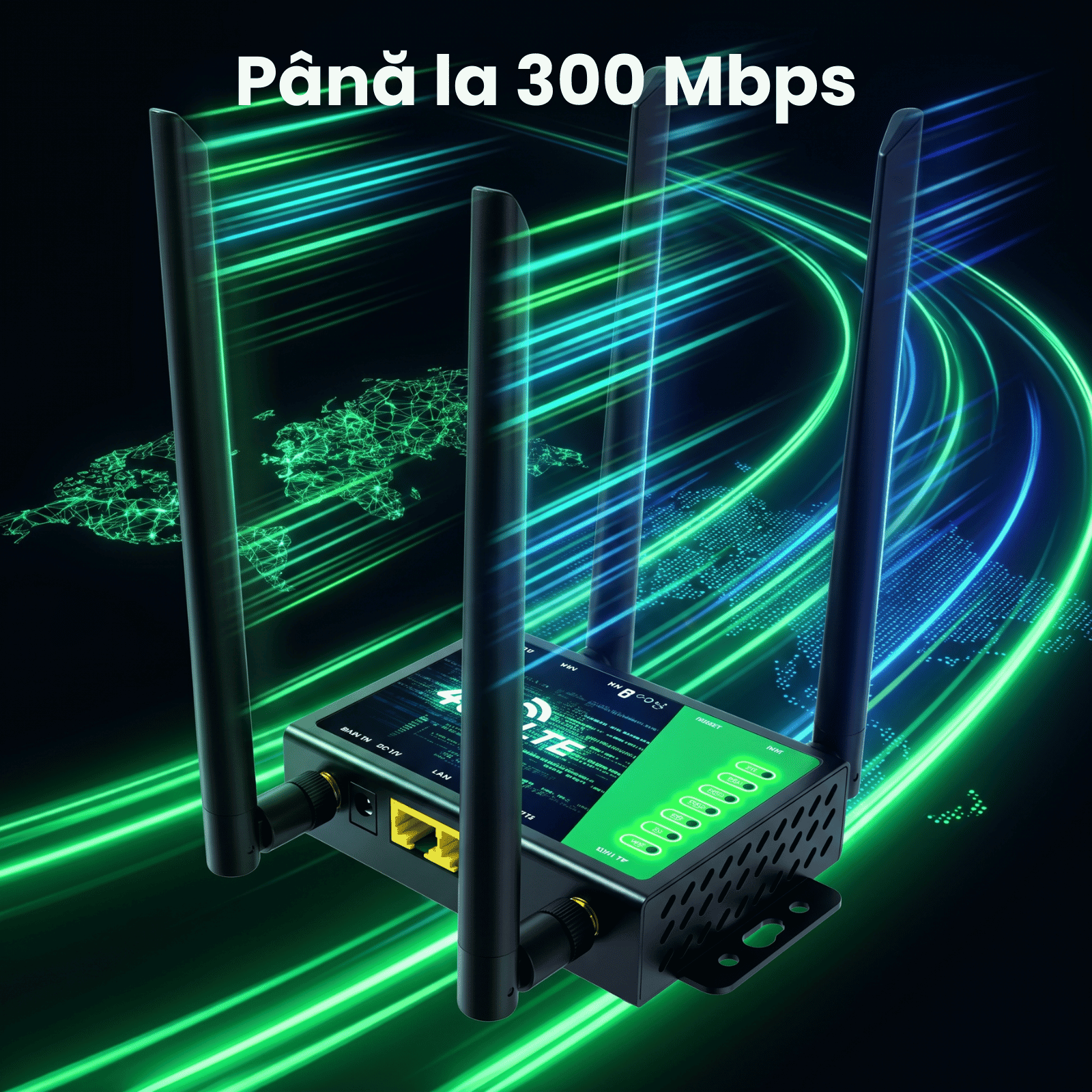 Router Wireless 4G LTE HASEPE® Exterior CPE 300Mbps, Router Wireless Cu Slot SIM, Router Wireless Cu 2 Porturi LAN, Antene Duale, Plug And Play,, Router Wireless Pentru Casa Birou Exterior - HASEPE