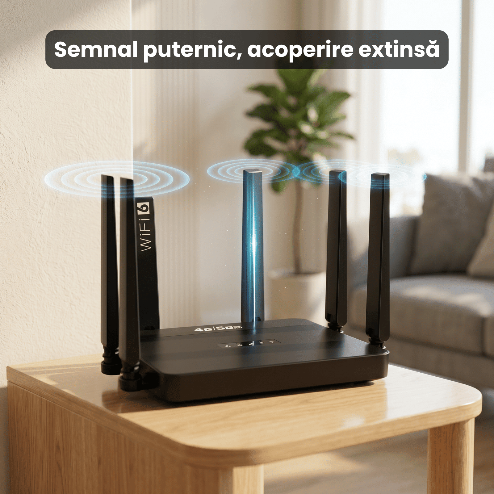 Router Wireless HASEPE® 5G 4G LTE WiFi 6 Cu Slot SIM, Router Wireless Dual Band AX, Router Wireless Portabil Cu Baterie Integrata, 1WAN 3LAN, 32 Dispozitive Conectate, Antene High Gain Detasabile, Vit - HASEPE