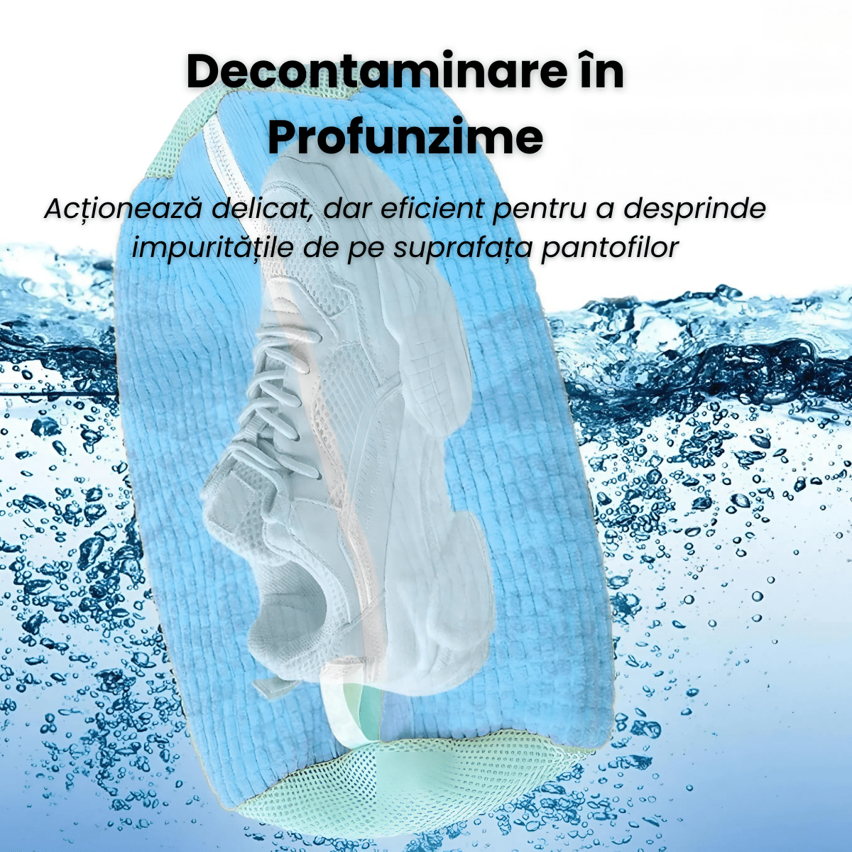Sac Spalat Incaltaminte HASEPE pentru Masina de Spalat, Protectie Pantofi, Fibra Moale, Material Rezistent, Fermoar Premium, 39x19 cm, Albastru - HASEPE