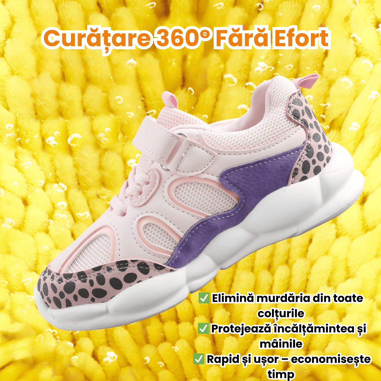 Sac Spalat Incaltaminte HASEPE pentru Masina de Spalat, Protectie Pantofi, Fibra Moale, Material Rezistent, Fermoar Premium, 39x19 cm, Galben/Albastru