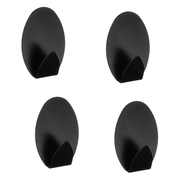 Set 4 Cuiere Autoadezive Baie, Carlige Metalice Negre, Organizare Prosoape si Accesorii