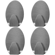 Set 4 Cuiere Autoadezive Baie din Inox, Fixare Fara Gauri, Rezistente la Umiditate