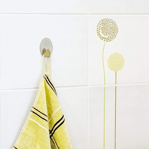 Set 4 Cuiere Autoadezive Baie din Inox, Fixare Fara Gauri, Rezistente la Umiditate, Organizare Prosoape si Accesorii, Design Modern - HASEPE
