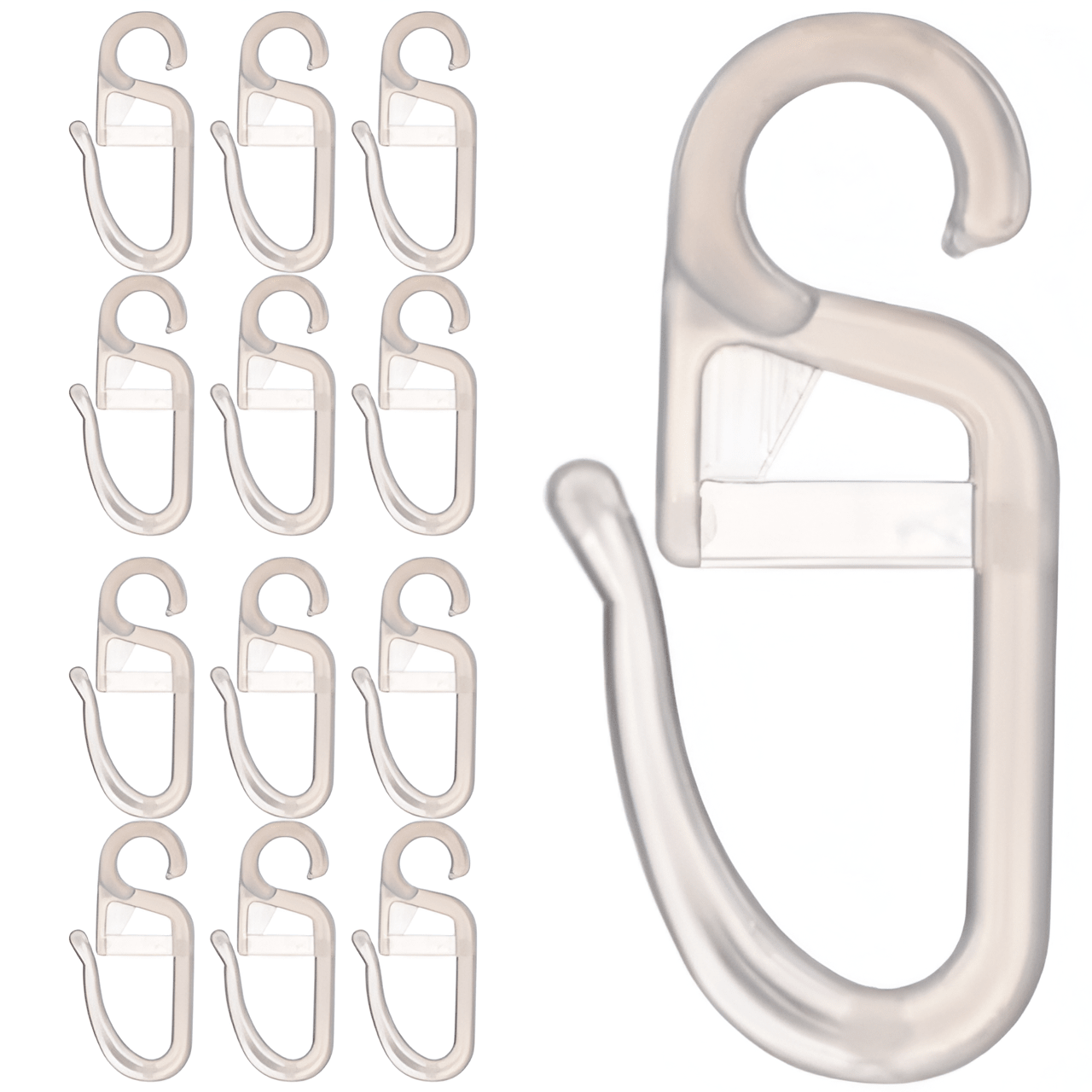 Set 50 Carlige Perdea Home Sweet Paradise, Plastic Transparent Rezistent, Accesorii pentru Sine si Draperii - HASEPE