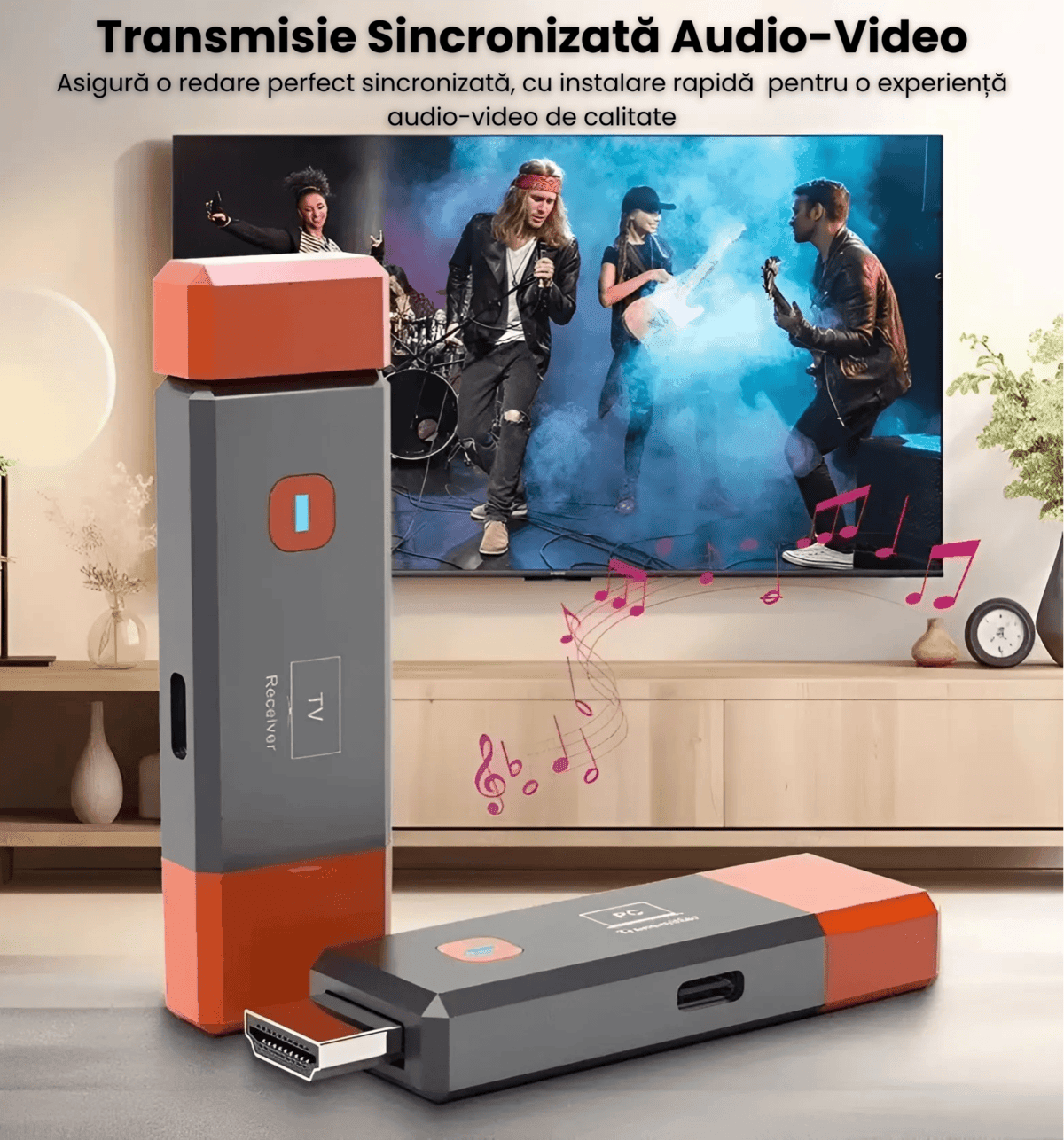Transmitator HDMI Wireless HASEPE, Full HD 1080P, Plug & Play, 50m Raza, Compatibil PC, TV, Proiector, Consola Gaming – Extender HDMI Fara Fir - HASEPE